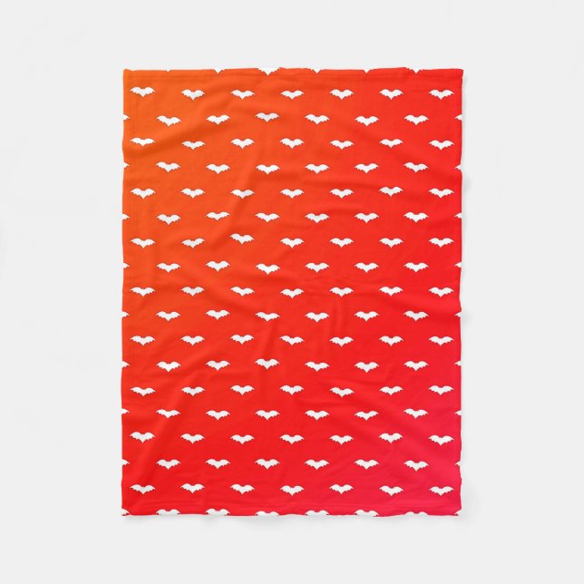 White Tiny Bats Red Fleece Blanket (Front)