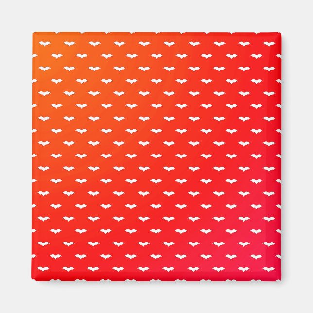 White Tiny Bats Red Magnet (Front)