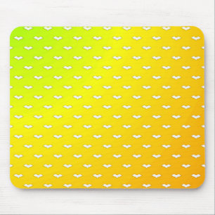 White Tiny Bats Yellow Mouse Mat