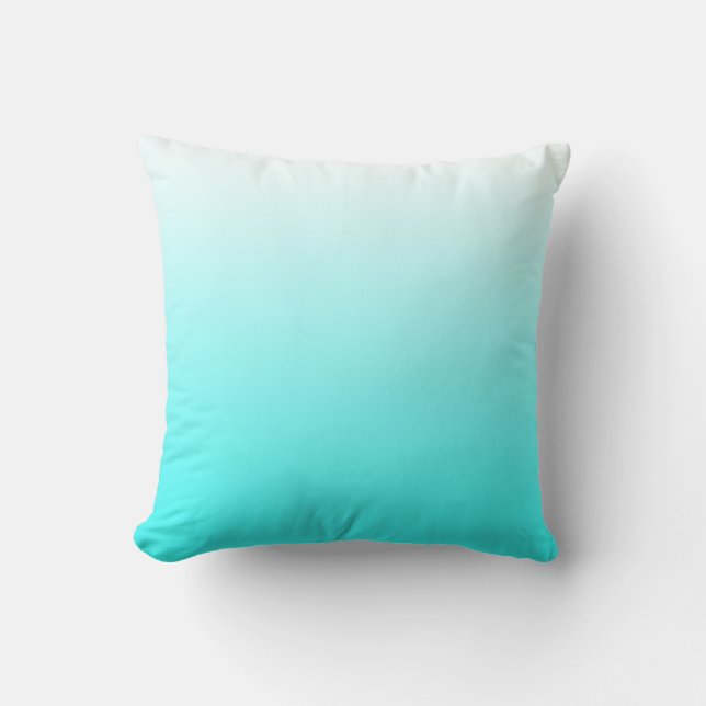 White to Aqua Blue Gradient Cushion (Front)