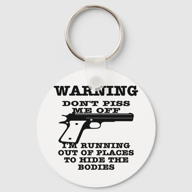 White To Hide The Bodies Key Ring (Front)