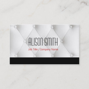 White to leather upholstery business card