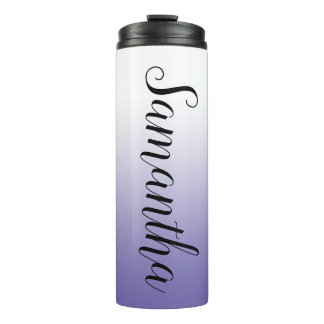 White to Periwinkle Gradient Thermal Tumbler