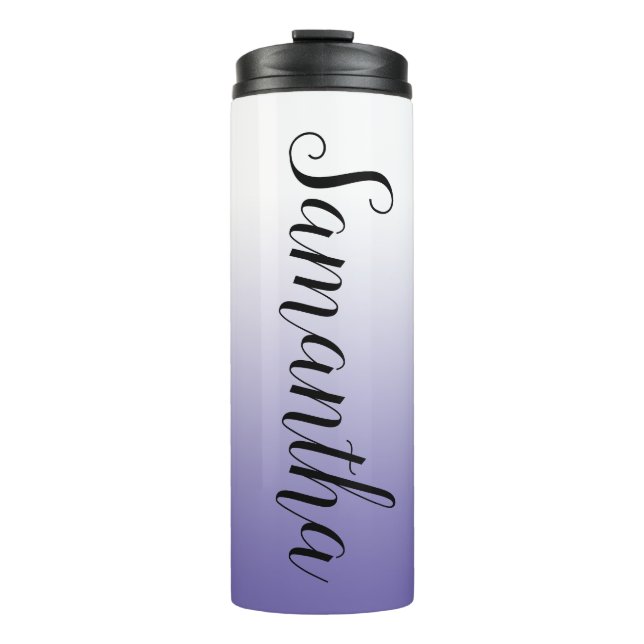 White to Periwinkle Gradient Thermal Tumbler (Front)