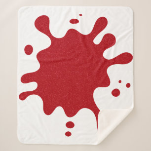 White & Tomato Red Splash Custom Sherpa Blanket