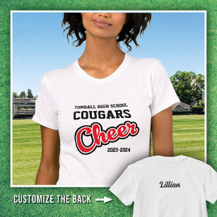 White Tomball High School Cougars Cheer 2023-2024 T-Shirt