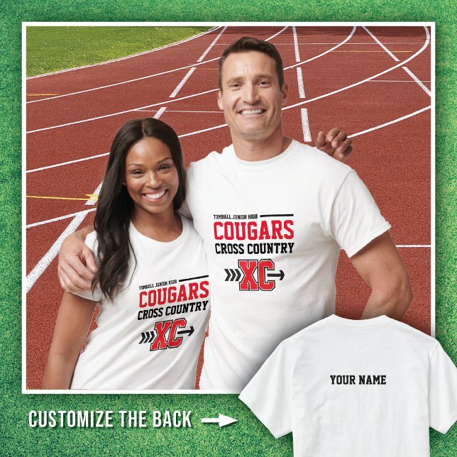 White Tomball Jr. High Cougars Cross Country T-Shirt (Creator Uploaded)