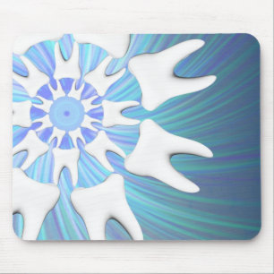 White Tooth Mandala Design Dentist Mousepad
