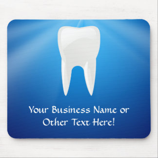 White Tooth on Blue Background Mouse Mat