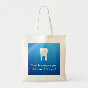 White Tooth on Blue Background Tote Bag