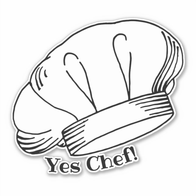 White Toque Blanche Chefs Hat Yes Chef Quote (Front)