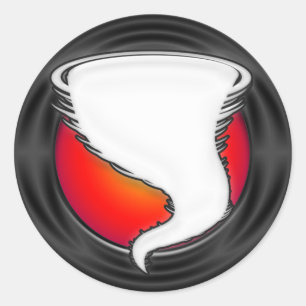 White Tornado Classic Round Sticker