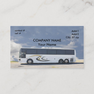 white tour bus business card