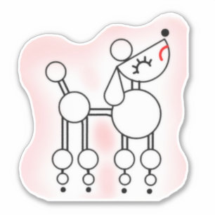 White Toy Poodle Custom-Cut Vinyl Sticker