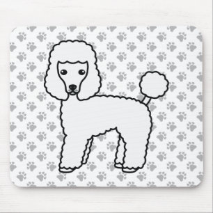 White Toy Poodle Cute Cartoon Dog Mouse Mat