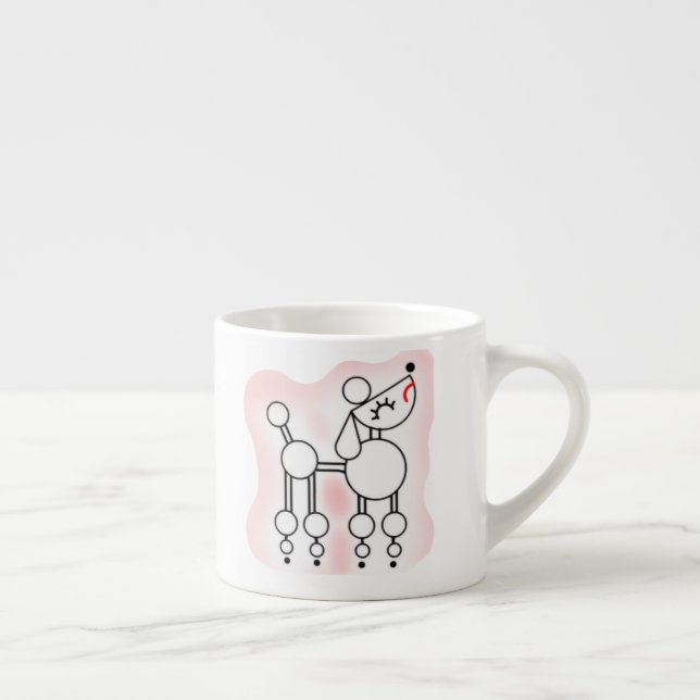 White Toy Poodle Espresso Cup (Right)
