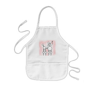 White Toy Poodle Kids Apron