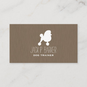 White Toy Poodle Silhouette Business Card
