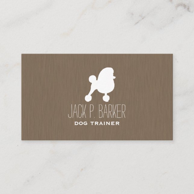White Toy Poodle Silhouette Business Card (Front)