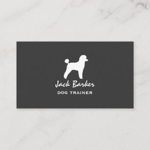 White Toy Poodle Silhouette Business Card
