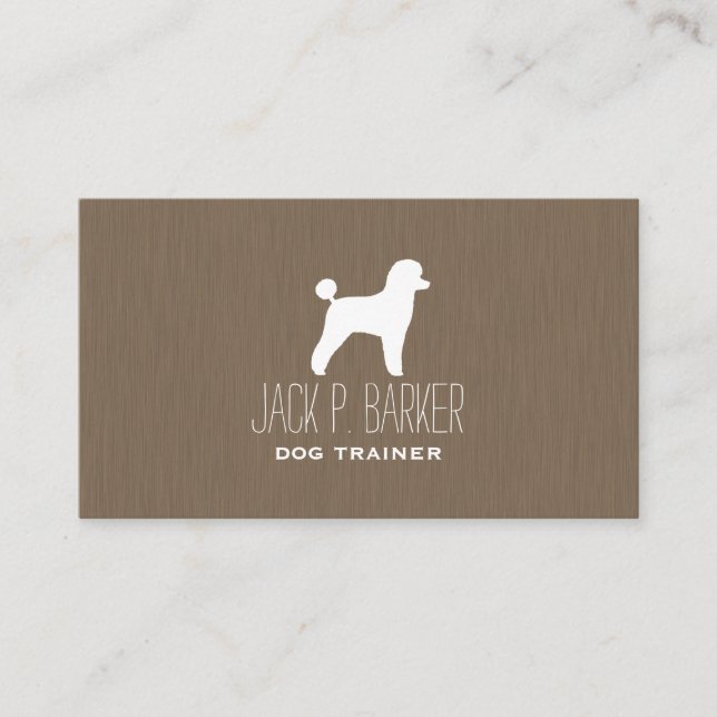 White Toy Poodle Silhouette Business Card (Front)