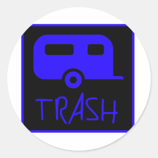 White Trailer Park Trash Poor Dumb Redneck Classic Round Sticker