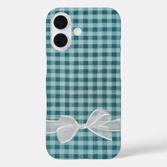 White Transparent Bow On Gingham Case-Mate iPhone Case (Back)