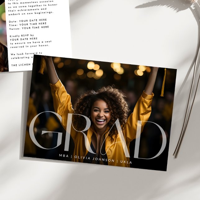 White Transparent Modern Photo Graduation Party Announcement (Creator Uploaded)
