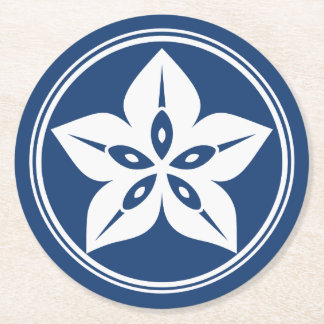 White Transparent Starfruit Mon on Blue Coaster
