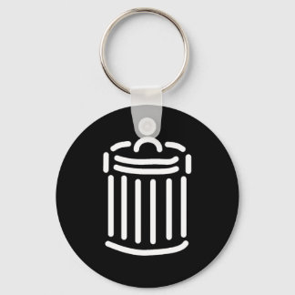White Trash Can Symbol Key Ring