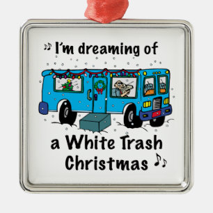 White Trash Christmas Metal Tree Decoration