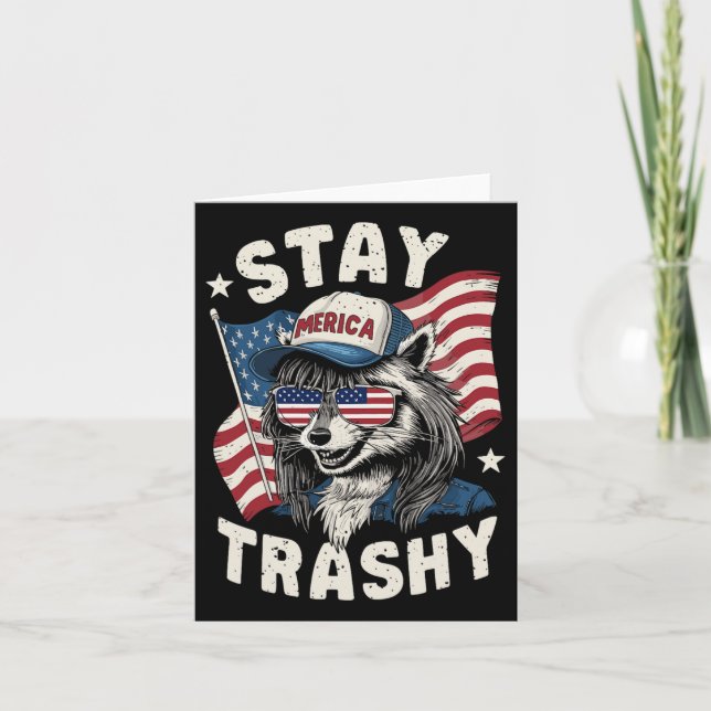 White Trash Party Attire Redneck Racoon Stay Tras Card (Front)