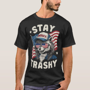 White Trash Party Attire Redneck Racoon Stay Tras T-Shirt