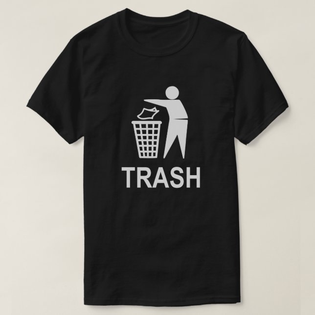 White Trash Party Garbage Can Pail Bin Recycle T-Shirt (Design Front)
