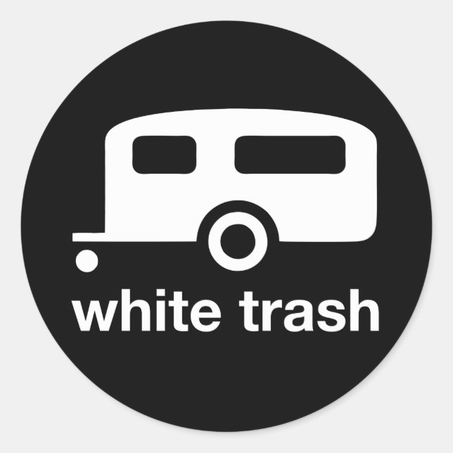 White Trash trailer icon - trailer park Classic Round Sticker (Front)