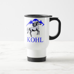 White Travel Mug w/ Kohl Logo