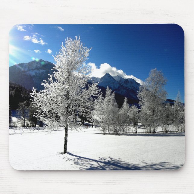 White Tree and Mountain View Mouse Mat (Front)