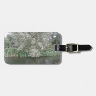White Tree and River Landscape Custom Luggage Tag