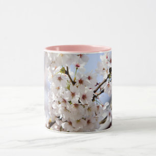 White tree blossom in springtime mug