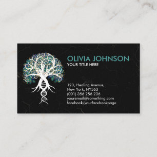 White Tree of Life - Evolution - Marble Leaves Business Card