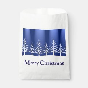 White Tree Silhouettes Elegant Christmas Favour Bags