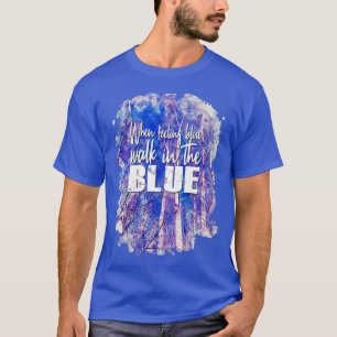 White Trees Light Blue Sky In February Watercolor T-Shirt