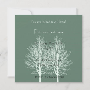 White Trees Personalised Birthday Invitation