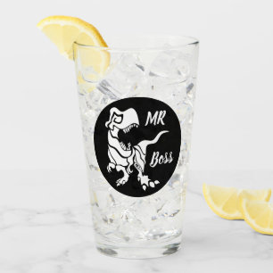 White Trex the Boss Dino Glass
