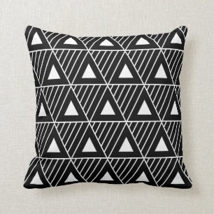 White Triangles Modern Pattern Custom Background Cushion