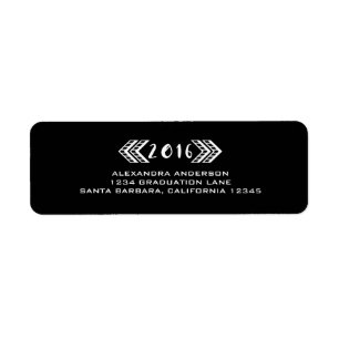 White Tribal Aztec Graduation Address Labels