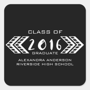 White Tribal Aztec Graduation Stickers