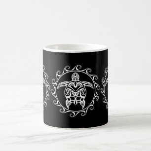 White Tribal Turtle Coffee Mug