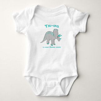 White Triceratops Baby Boy Bodysuit