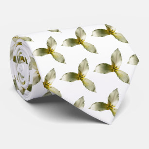 White Trillium Flower Tie